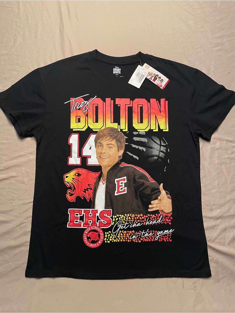 NWT Disney High School Musical Troy Bolton Graphic Tee - Black - Short Sleeve